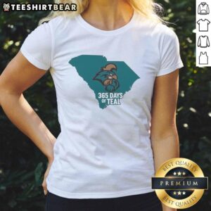 Good Coastal Carolina Chanticleers 365 Days of Teal ladies tee featuring vibrant teal color and team logo design.