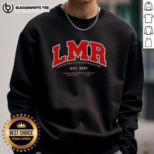 Nice Mingyu wearing LMR Est 2021 sweatshirt, excited for all the good things to come in a vibrant setting.