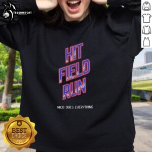 Alt Text: Nico Does Everything sweatshirt in action on the field, showcasing a stylish design and comfortable fit for athletes.