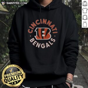 Hot Cincinnati Bengals Circle Hoodie featuring vibrant team colors and logo, perfect for fans and game day attire.