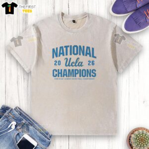 Original UCLA Bruins WBB 2026 National Champions Classic Washed T-Shirt featuring team logo and championship details.