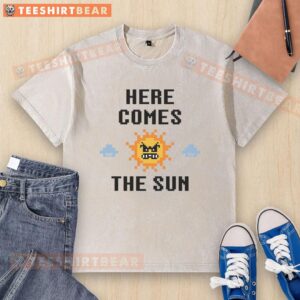 Good Beware The Sun Here Comes The Sun Mario washed t-shirt featuring vibrant graphics and soft fabric for comfort.