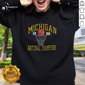 Vintage 1989 National Champs sweatshirt from Nice, Michigan, featuring bold lettering and a classic design.