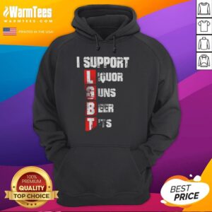 Official I Support LGBT Liberty Guns Beer Tits vertical hoodie showcasing vibrant design and bold colors.