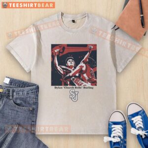 Good Dylan Church Bells Darling St. John's Red Storm Men's Basketball washed t-shirt featuring bold team graphics.