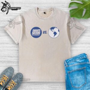 Top Giants Nation Show with Bobby Skinner Earth Washed T-Shirt featuring team logo and vibrant colors.