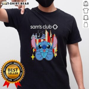 Alt Text: Pretty Stitch Like Sam's Club USA Flag T-Shirt featuring a vibrant American flag design on soft cotton fabric.