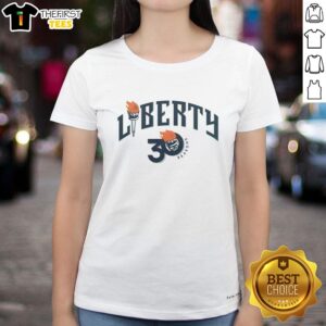 Pretty New York Liberty 30th Anniversary 2026 Ladies Tee in vibrant colors, celebrating women's basketball heritage.