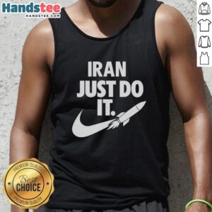 Premium Iran Just Do It Rocket Logo Motivation Patriotism Tank Top featuring a bold graphic design and vibrant colors.