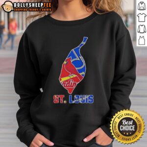Nice St. Louis sports teams graphic on a cozy sweatshirt, perfect for fans and showcasing local pride.