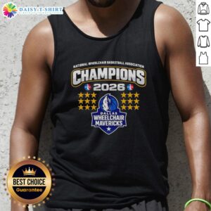 Awesome Dallas Wheelchair Mavericks 2026 Champions tank top featuring vibrant team logo and basketball design.