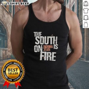 Alt Text: Good Norma Jean The South Is On Fire tank top featuring bold design and vibrant colors for summer fashion.
