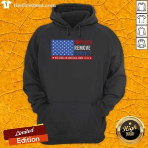 US Flag hoodie featuring 'No King in America Since 1776' slogan, perfect for those advocating to impeach and remove.