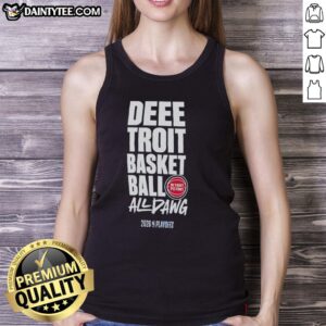 Top Detroit Pistons Dee Troit Basketball All Dawg 2026 NBA Playoffs logo tank top featuring vibrant team colors and design.