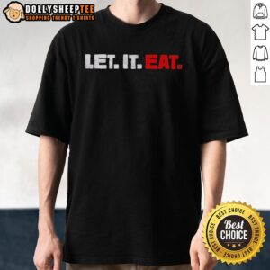 Alt Text: Official Trevor Bauer in a 'Let It Eat' T-shirt, showcasing his style and personality on and off the field.