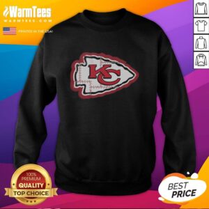 Alt Text: Good Kansas City Chiefs Rivet Logo Sweatshirt featuring bold team colors and iconic logo for fans.