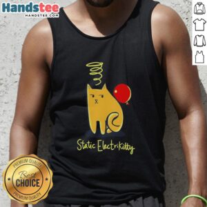Official Cat Balloon Static Electricity Tank Top featuring a playful cat design, perfect for casual wear and cat lovers.