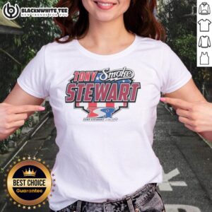 Alt Text: Awesome Nitromall Tony Stewart Smoke Americana Ladies Tee in vibrant colors, perfect for NASCAR fans and casual wear.