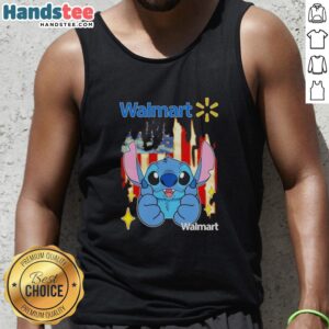Stylish Nice Stitch Like Walmart USA Flag Tank Top featuring a vibrant American flag design, perfect for summer wear.