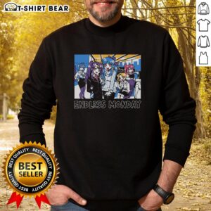 Alt Text: Cozy 'Pretty Endless Monday Dreams and Deadlines' family sweatshirt in a stylish design, perfect for casual wear.