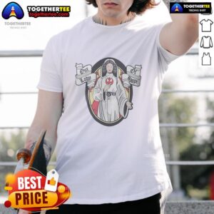 Top Princess Leia from Star Wars Our Lady of Hope T-Shirt featuring iconic character design and vibrant colors.