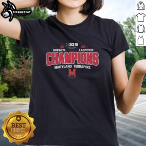 Premium Maryland Terrapins Men's Lacrosse 2026 Big Ten Conference Champions ladies tee in vibrant colors.