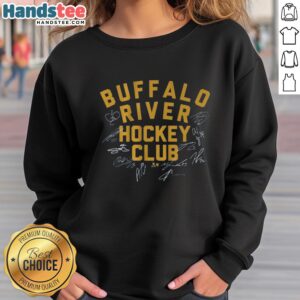 Nice Buffalo River Hockey Club sweatshirt featuring the team logo, perfect for fans and casual wear.