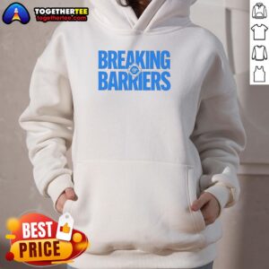 Awesome Jacksonville Jumbo Shrimp Breaking Barriers hoodie in vibrant colors, showcasing team spirit and style.