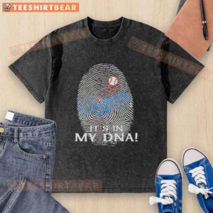 Premium Los Angeles Dodgers MLB 'It's In My DNA' fingerprint washed t-shirt showcasing team pride and style.