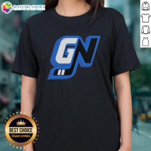 Awesome Game Notes initials logo on a stylish ladies tee, perfect for fans and gamers looking for trendy apparel.