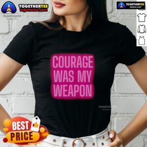 Nice Courage Was My Weapon Light Neon Ladies Tee showcasing a vibrant neon design perfect for confident women.