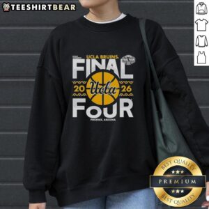 UCLA Bruins Final Four sweatshirt for 2026 NCAA Women's tournament in Phoenix, Arizona with vibrant team colors.