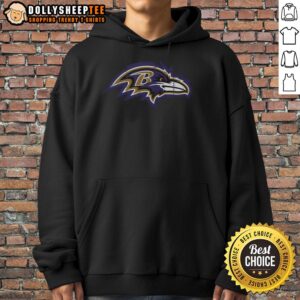 Alt Text: Baltimore Ravens Rivet Logo Hoodie featuring a stylish design and vibrant team colors for fans.