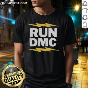 Original Run DMC Electric T-Shirt featuring vibrant colors and iconic logo, perfect for hip-hop fashion enthusiasts.