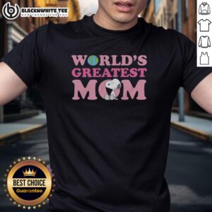 Alt Text: Original Snoopy World's Greatest Mom T-Shirt featuring iconic Snoopy design, perfect gift for Mother's Day.