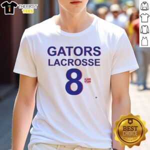 Alt Text: Premium Gators Lacrosse 8 Libbllc T-Shirt featuring vibrant graphics and comfortable fit for lacrosse enthusiasts.