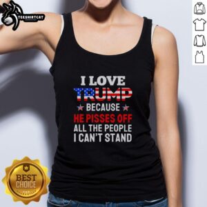Awesome I Love Trump tank top showcasing bold text, perfect for expressing your political views and style.
