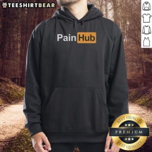 Hot Painhub logo parody hoodie featuring a unique design, perfect for fans of humorous graphic apparel.