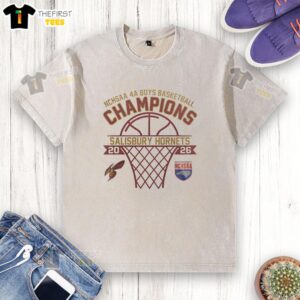 Alt Text: Top Salisbury Hornets NCHSAA 4A Boys Basketball Champions 2026 washed t-shirt in vibrant colors.