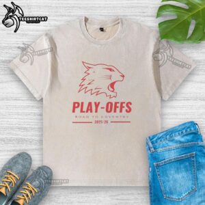 Nice The Bespoke Guardians Swindon Wildcats Play-Offs Road to Coventry washed t-shirt featuring team logo and vibrant design.