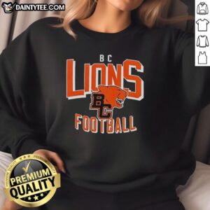 Good BC Lions football logo sweatshirt in team colors, perfect for fans supporting the BC Lions.