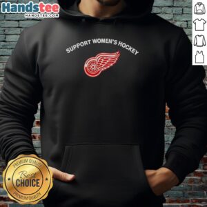 Women's Detroit Red Wings hoodie supporting women's hockey, featuring team colors and logo, perfect for fans.