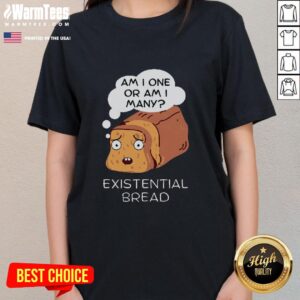 Cute ladies tee featuring a 'Nice Existential Bread' pun design, perfect for bread lovers and kawaii fashion enthusiasts.