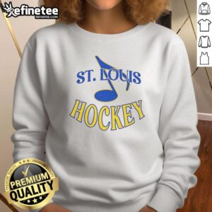Top St. Louis Blues NHL musical note logo sweatshirt featuring vibrant colors and stylish design for fans.