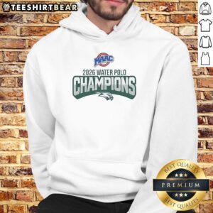 Awesome Wagner Seahawks MAAC Water Polo Champions 2026 hoodie design featuring team colors and logo.