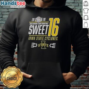 Premium Iowa State Cyclones 2026 NCAA DI March Madness Sweet 16 Hoodie in cardinal red, perfect for fans and game day.