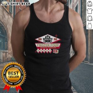 Men's ice hockey tank top featuring Denver Pioneers logo for 2026 NCAA Frozen Four championship.