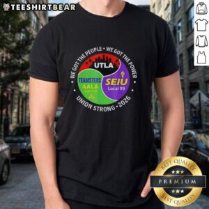 Original Labor Movement UTLA SEIU AALA 'We Got The People' T-Shirt featuring a vibrant city skyline design.