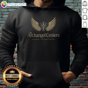 Top The Archangel Centers Recovery Treatment Centers hoodie in black, promoting addiction recovery and wellness.