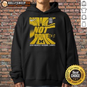 Awesome Michigan Wolverines Final Four 2026 Midwest Region Champs hoodie showcasing team spirit and style.